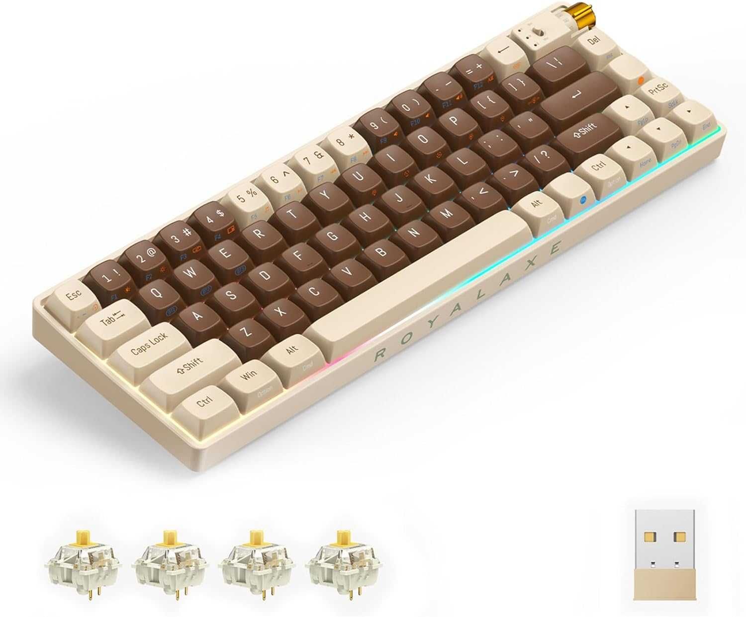 Игровая клавиатура, мышь, NumPad, геймпад, (коричневый сет)