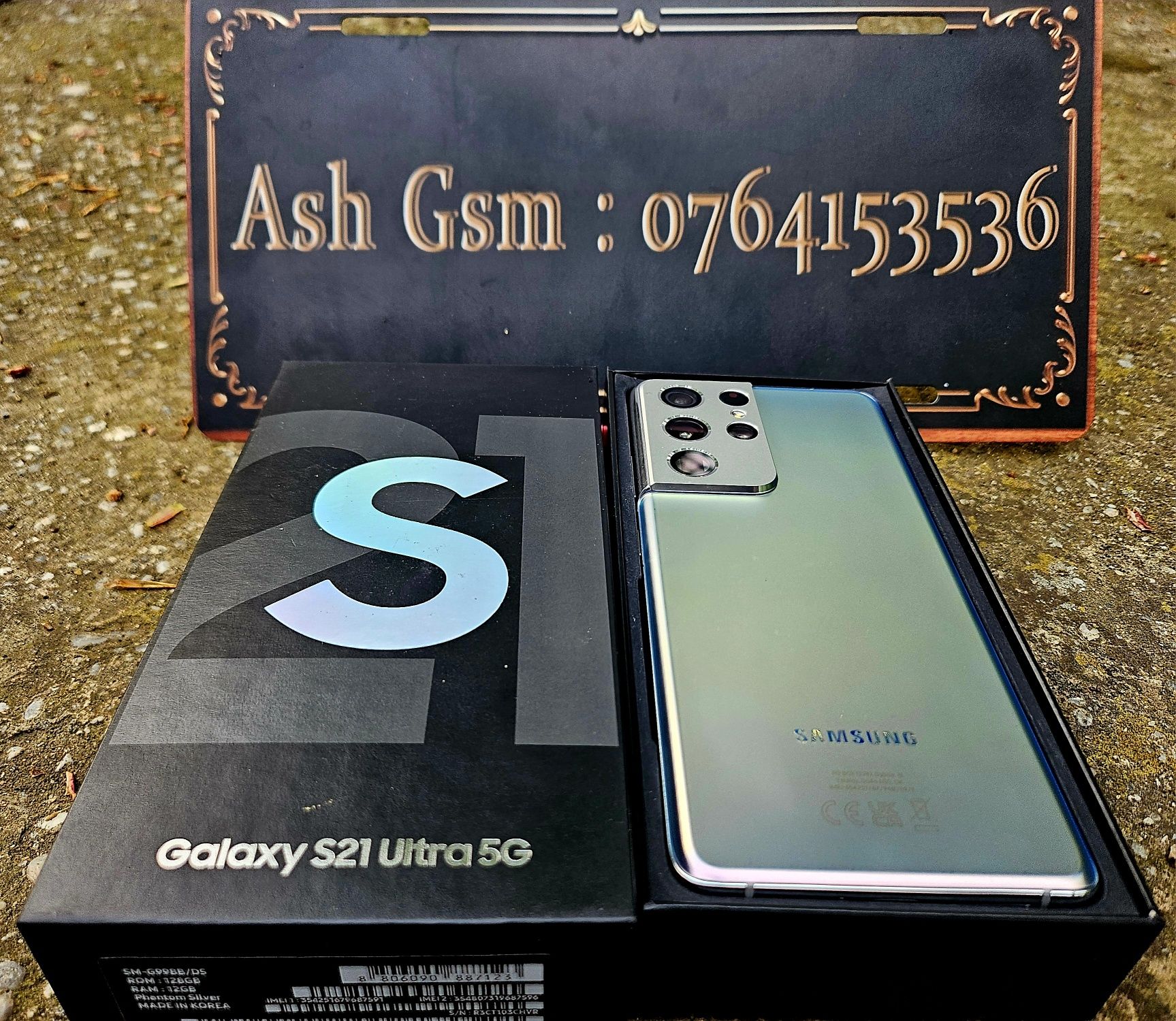 Samsung S21 Ultra 5g silver, impecabil, full box