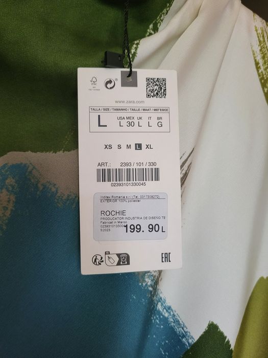 Rochie Zara satinata L albastra