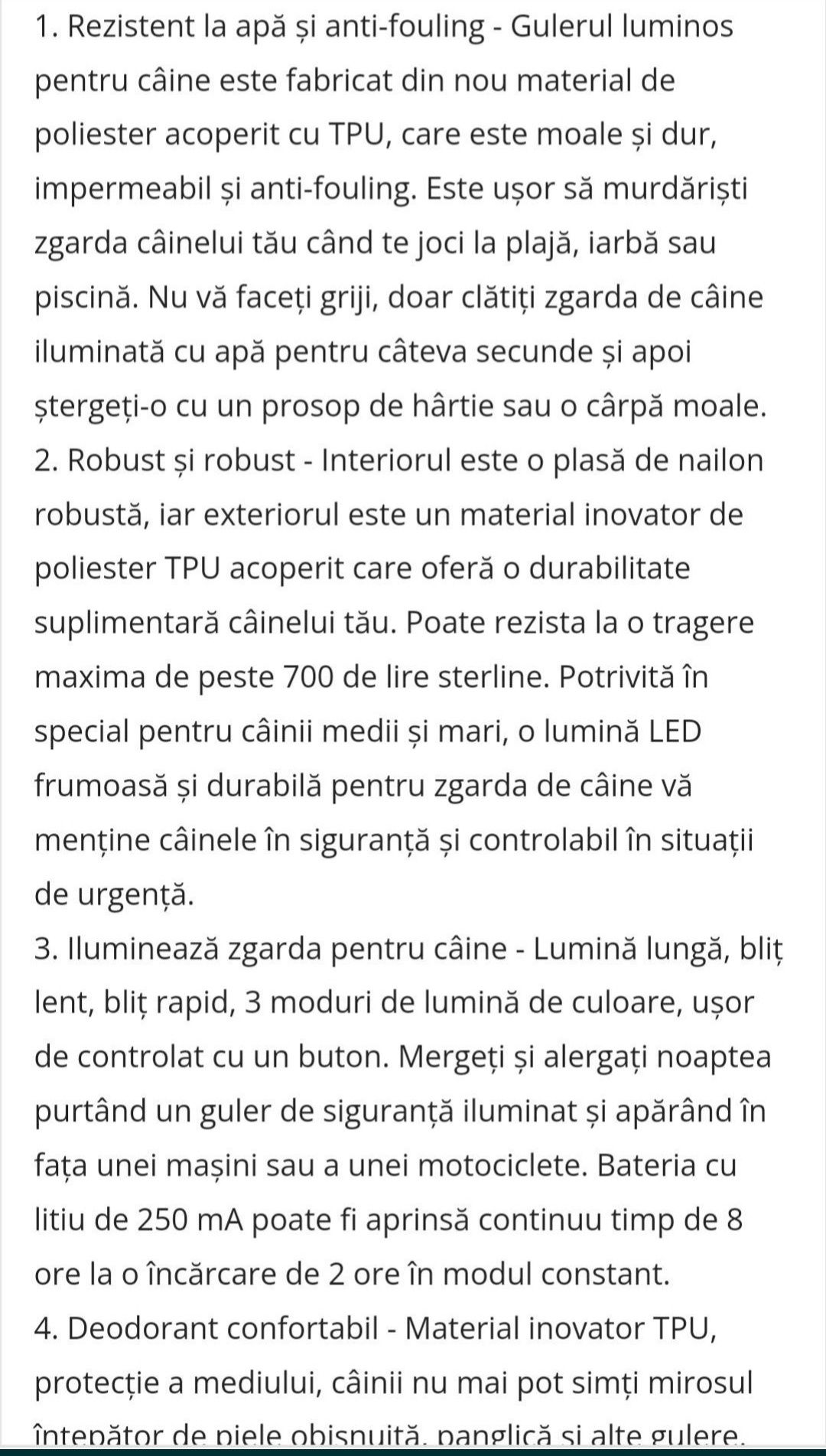 zgarda pentru câini luminoasa