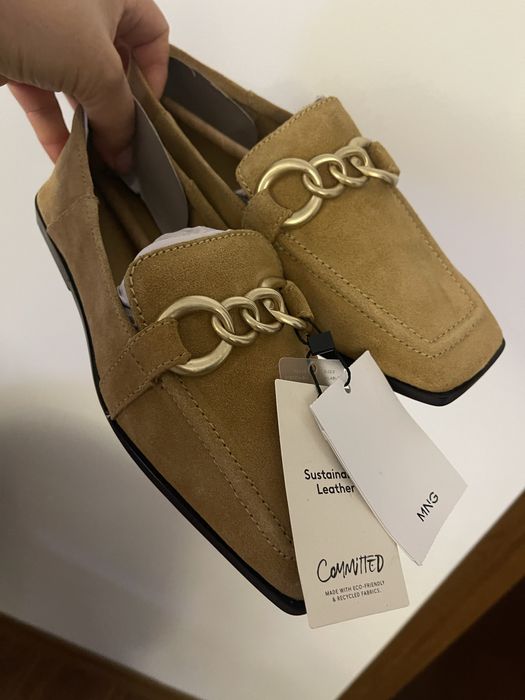 Mocasini Mango, piele naturala