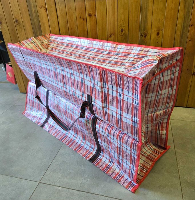 Китайские Прошитые Крепкие сумки для переезда. Клетчатые. Челночные.