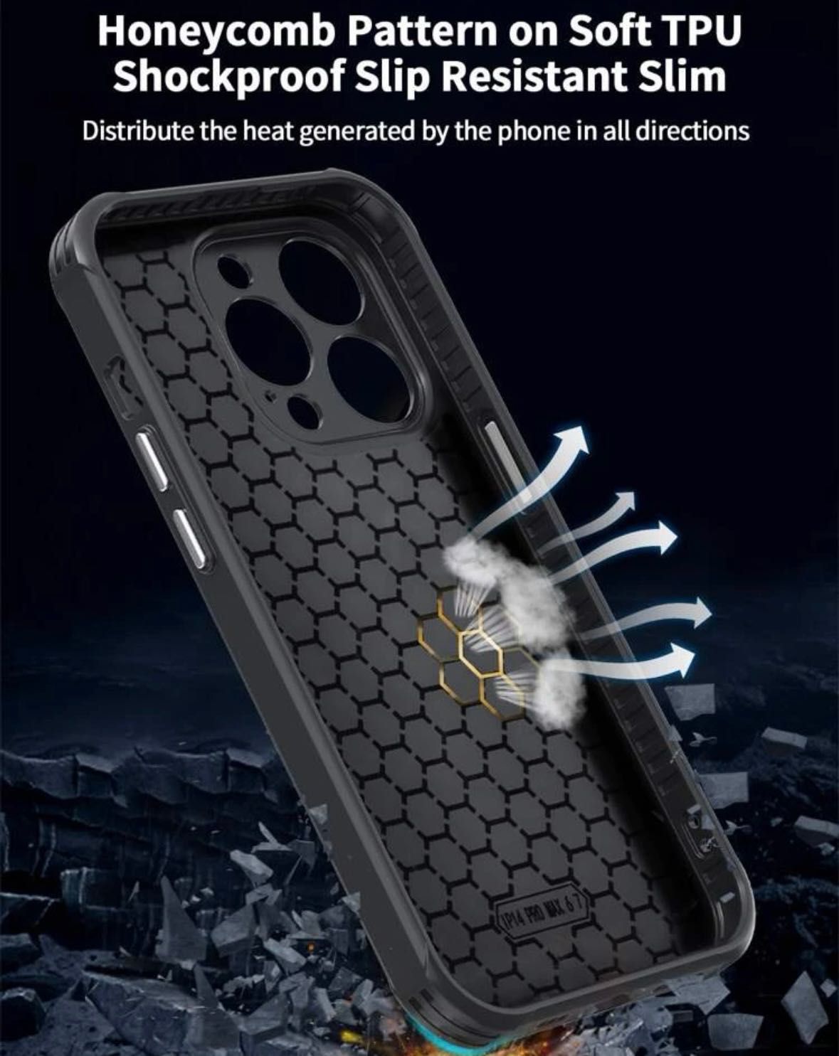 Оригинален Shockproof Калъф за Iphone 14 Pro Print Wolf/ Вълк / Черен