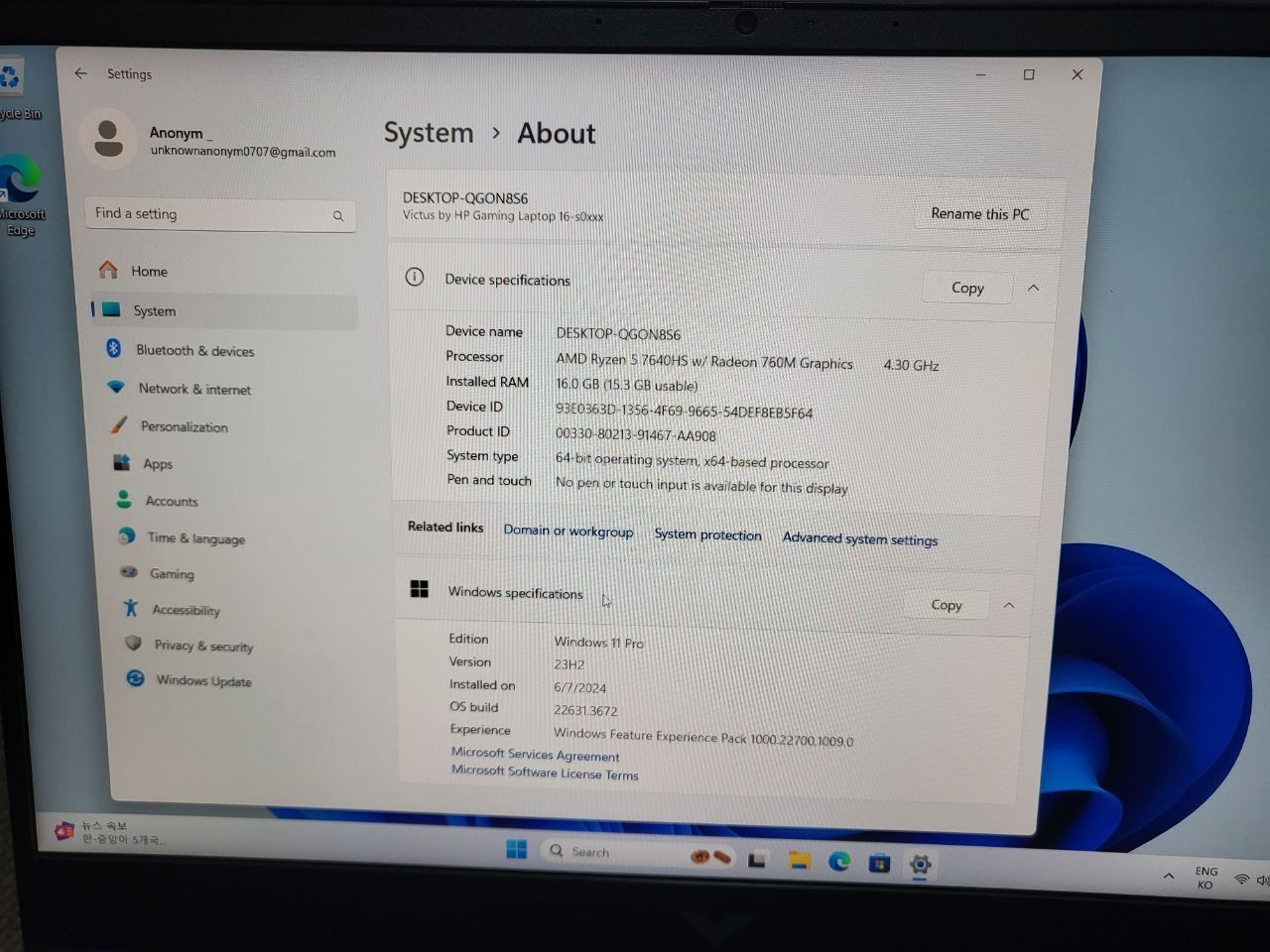 HP Victus 16-s0101AX gaming laptop sotiladi