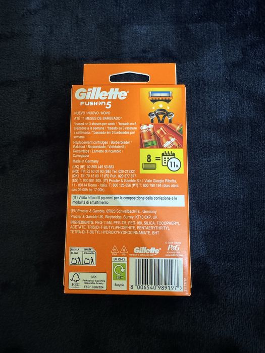 3 Pachete/Seturi x8 lame Gillette Fusion 5 portocaliu noi sigilate