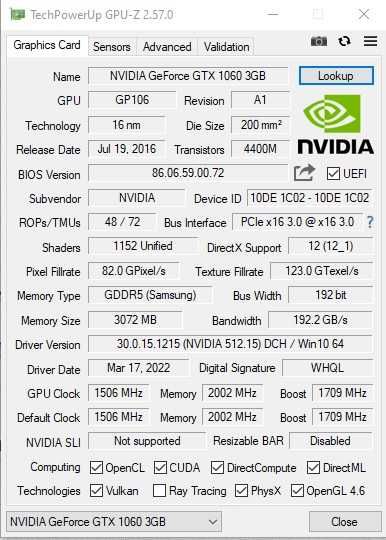 Placa video gaming Nvidia GTX 1060
