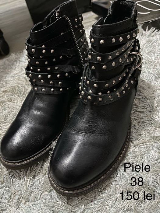 Ghete cu tinte din piele