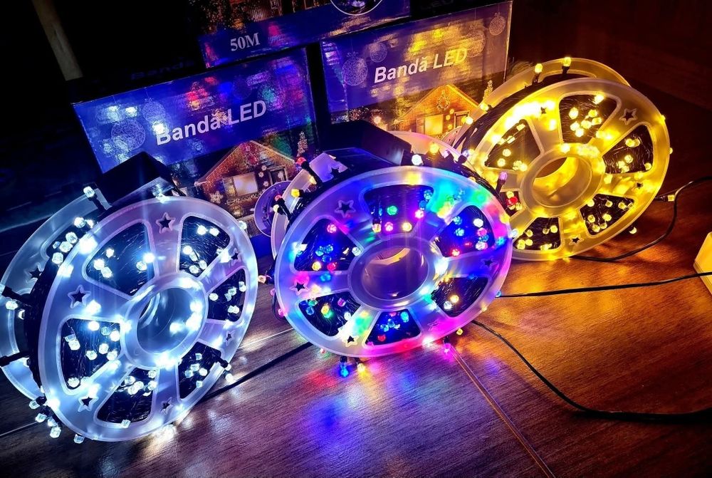 50метра/100МЕТРА Коледни LED Лампи Кристален Диод
Контролер с 8режима