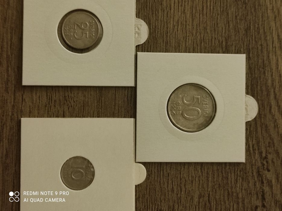 3 monede suedeze de argint