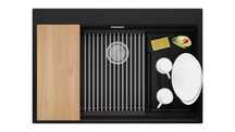 Черна кухненска мивка от гранит Осло 80 Max Multilevel 780 x 530 mm