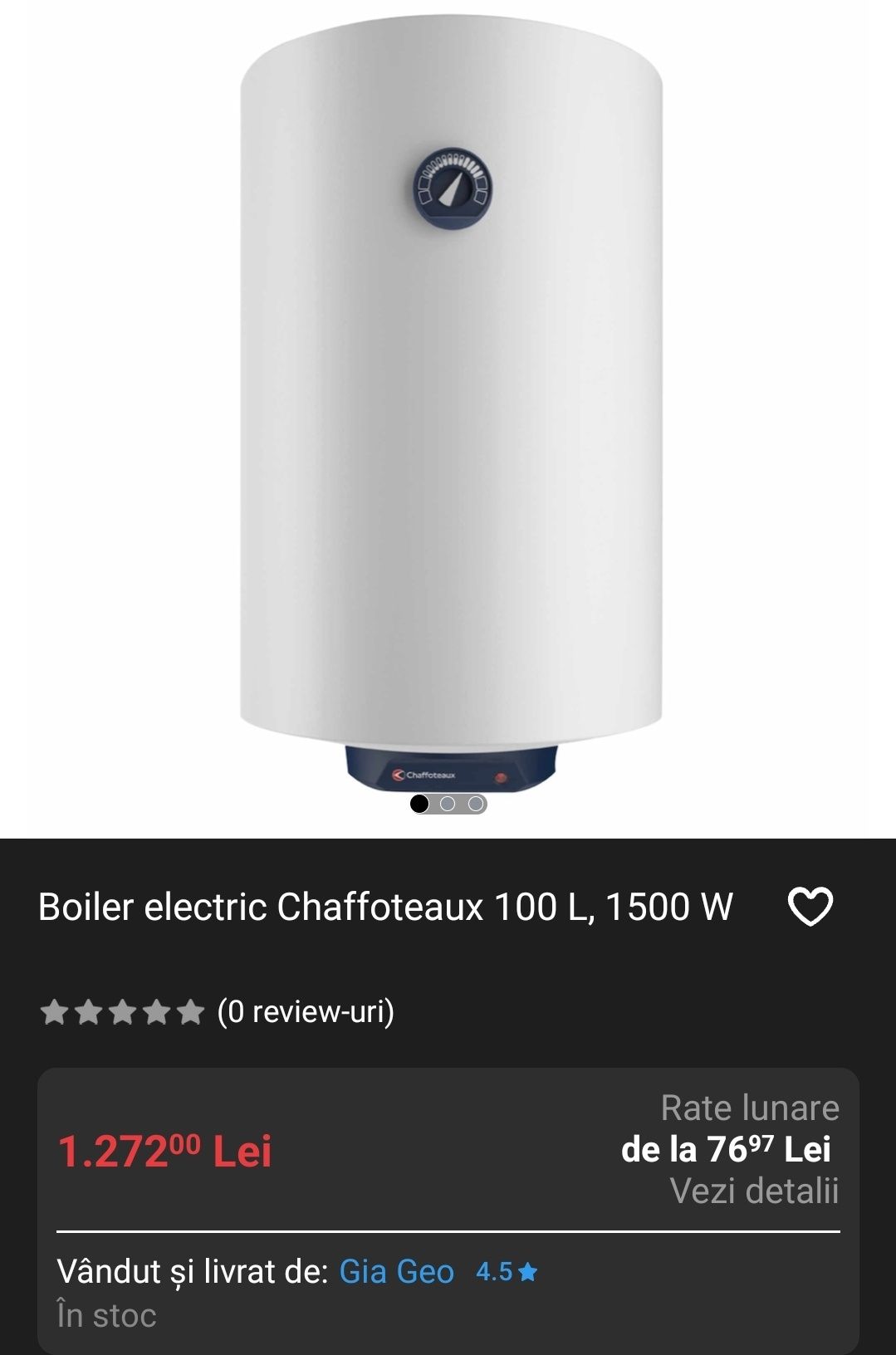 Vând boiler electric de 100l