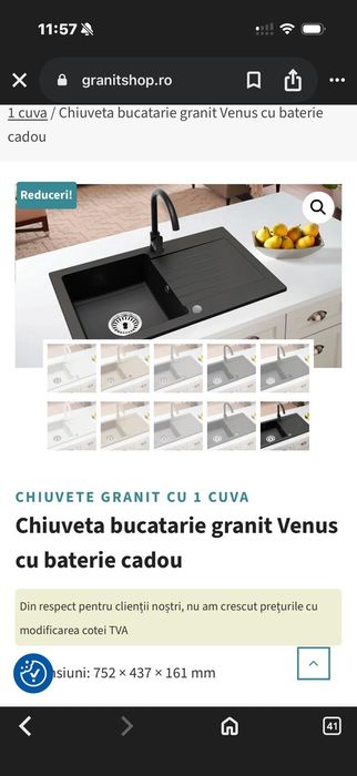 chiuveta neagra mat
