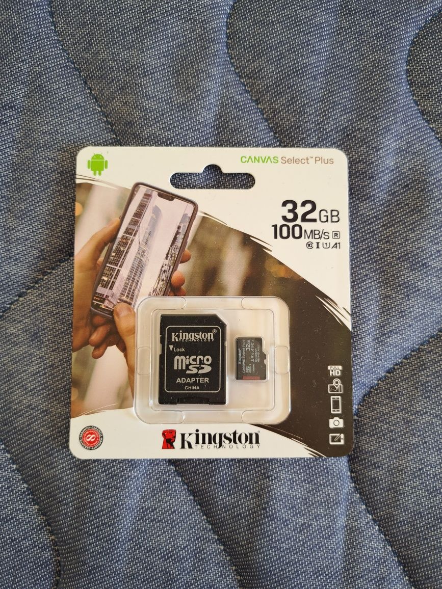 Карта памет, ЧИСТО НОВА!- micro sd 32GB,KINGSTON + адаптер