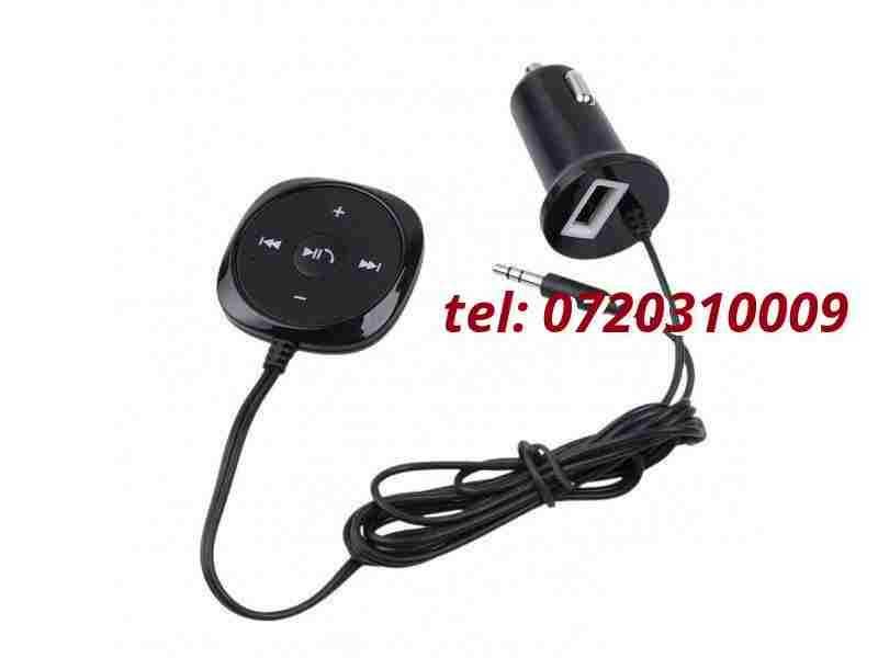 Car Kit Bluetooth Auxiliar Cu Jack Cu Bricheta 2 Usb