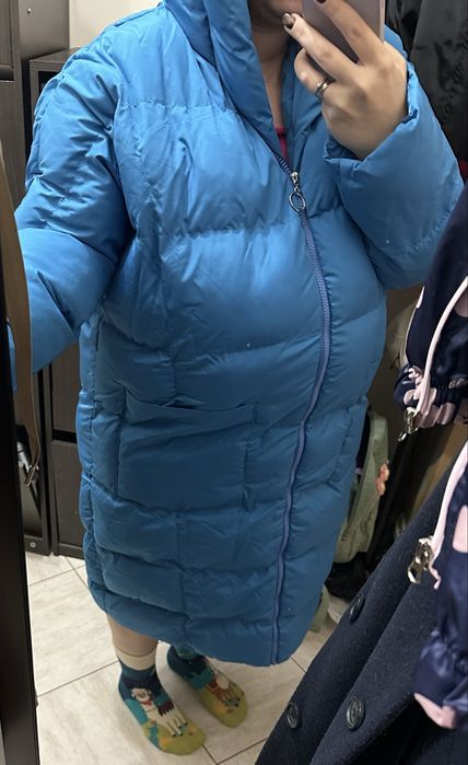 Синьо оувърсайз дебело яке/палто