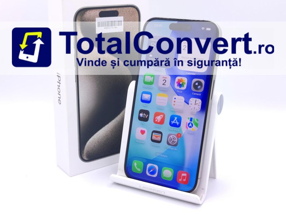 Apple iPhone 15 Pro 128GB Natural Titanium, Garantie 24 luni | #D89079