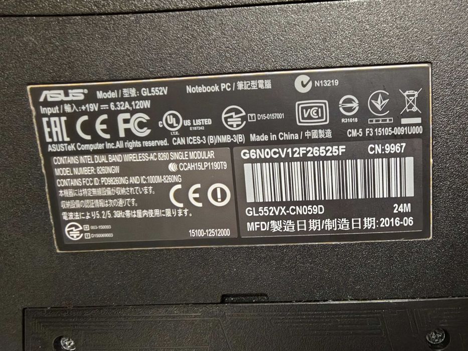 Laptop ASUS ROG GL552VX,  SSD -500 GB