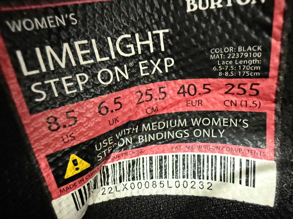 boots burton limelight step on mondo 25,5 europa 40,5