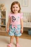 Set fetiță tricou+pantaloni