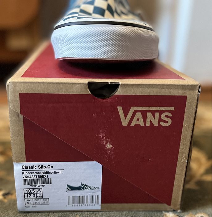 Vand Classic Slip-On - (Checkerboard) Blue Coral 10.5us/4reu