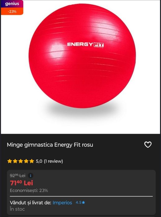 Minge gimnastică Energy Fit