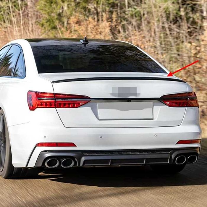 Eleron Portbagaj Lip Codita pentru Audi A6 C8 S6 (2019+), Negru Lucios