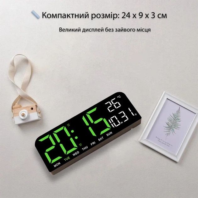 Часы настенные электронные для дома 24 см GH 0707