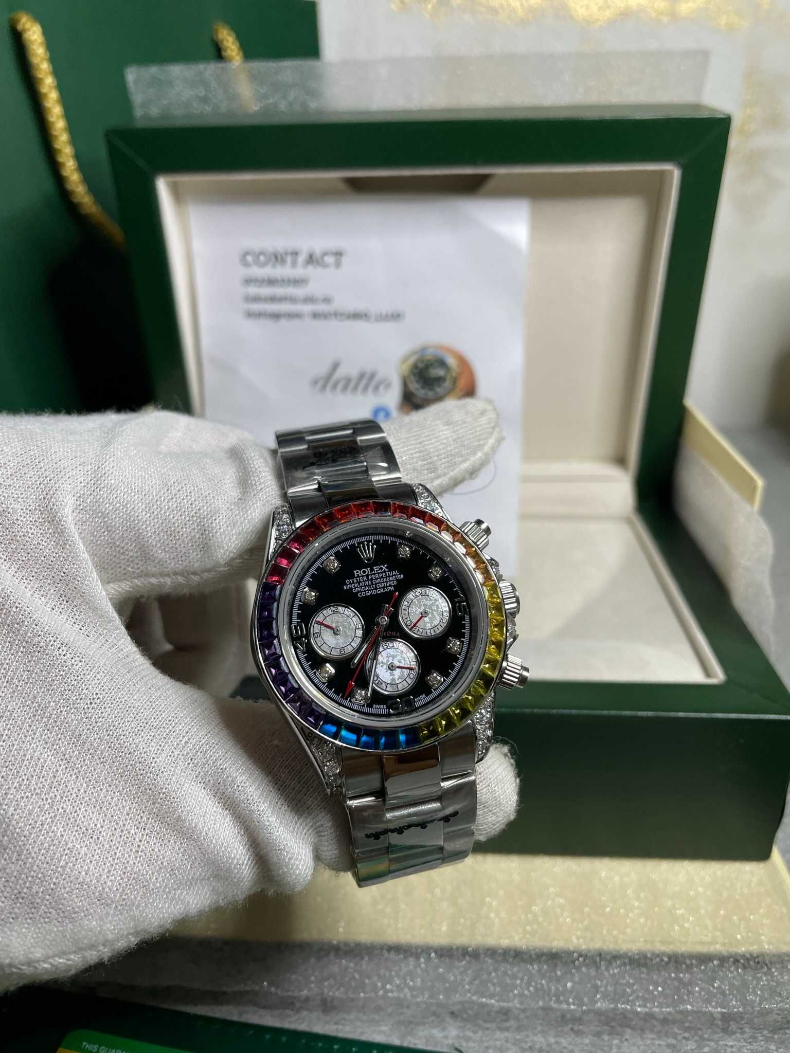 Rolex Daytona Rainbow 40 MM Silver Pietre Swaroski