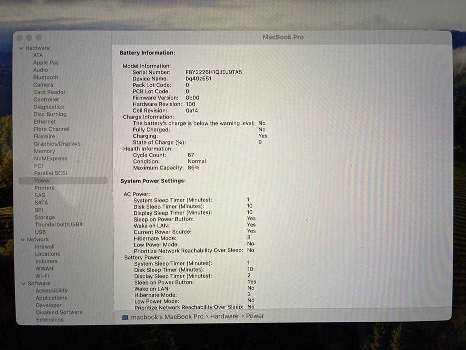 Macbook M1 Pro 16” 2021 32GB RAM 512 SSD