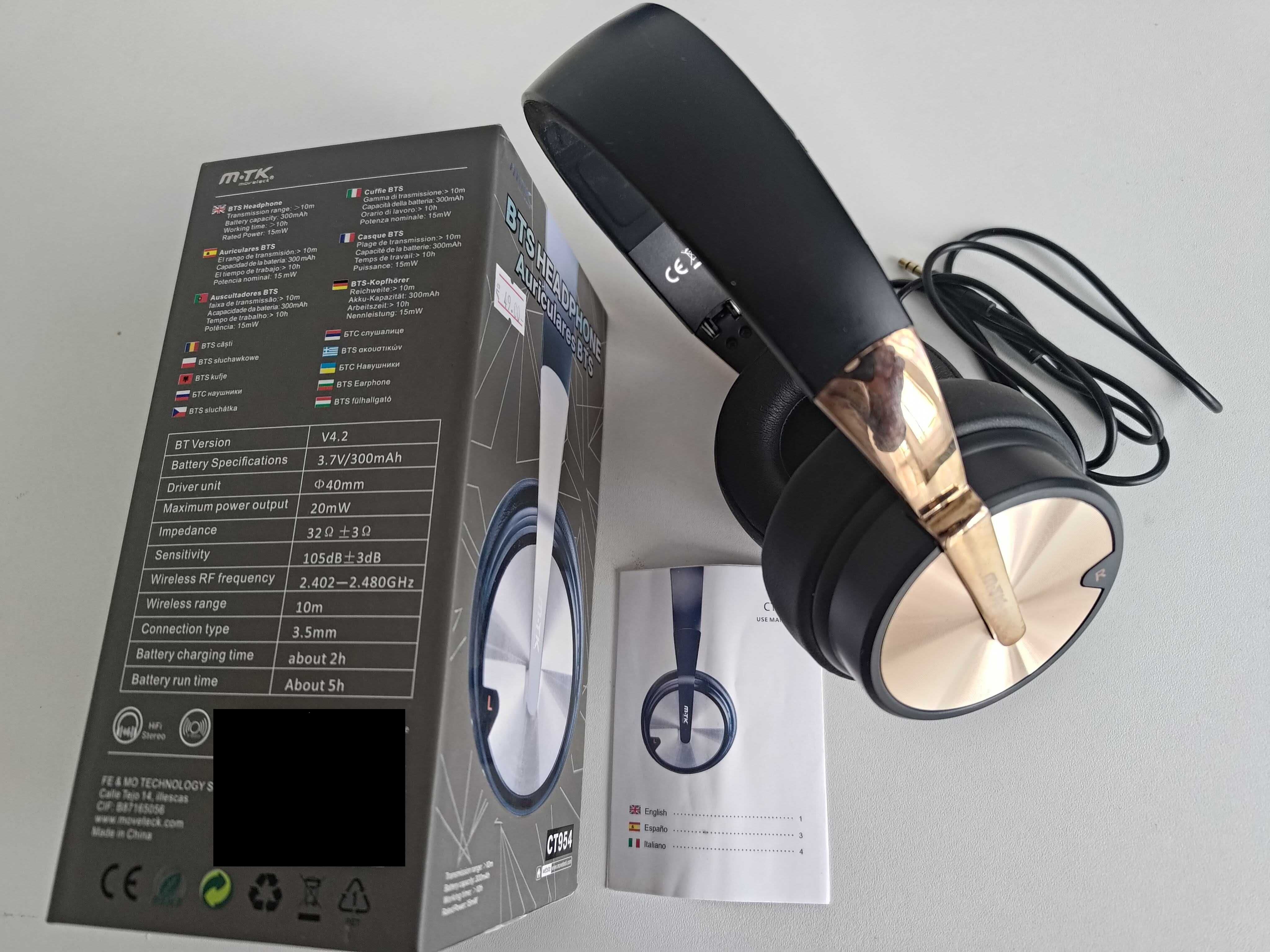Блутут слушалки BTS Headphone и стерео слушалки с микрофон ESPERANZA