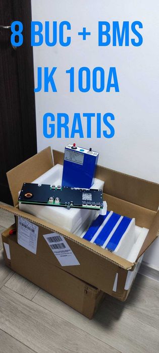8 Celule Lifepo4 3.2V 105Ah 5KW cu 6000c plus BMS Model Inverter la PC