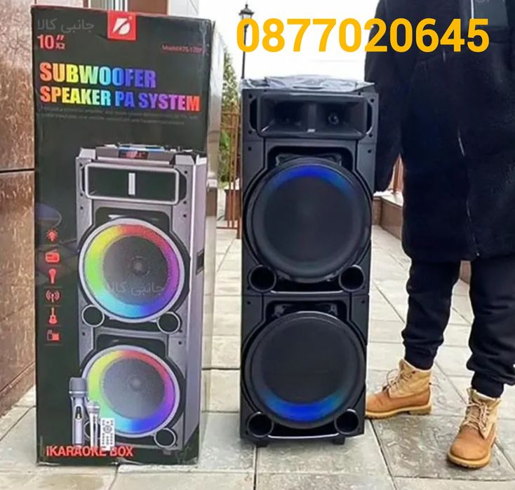 Караоке тонколона 2 х 10 инча KTS 1707 с 2 микрофона