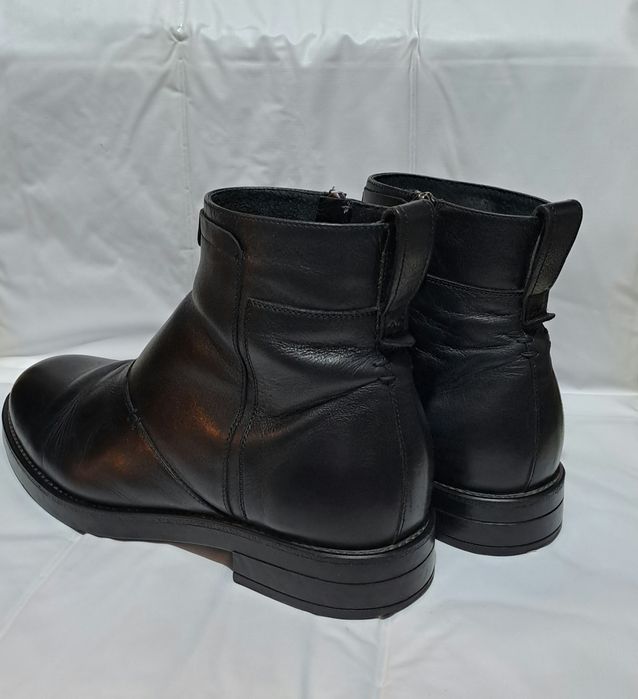 Ghete / Bocanci Piele Naturală Neagră Talpă Made in Italy-Mărime 43