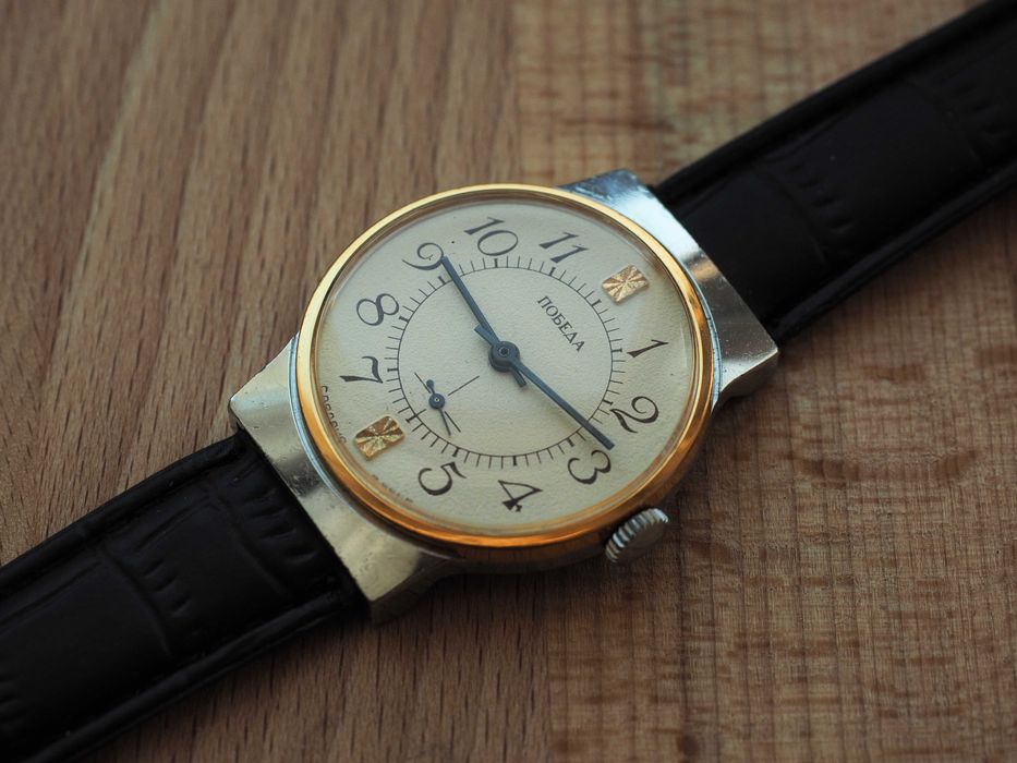 Ceas sovietic mecanic Pobeda, ca nou, 34 mm, unisex, URSS retro