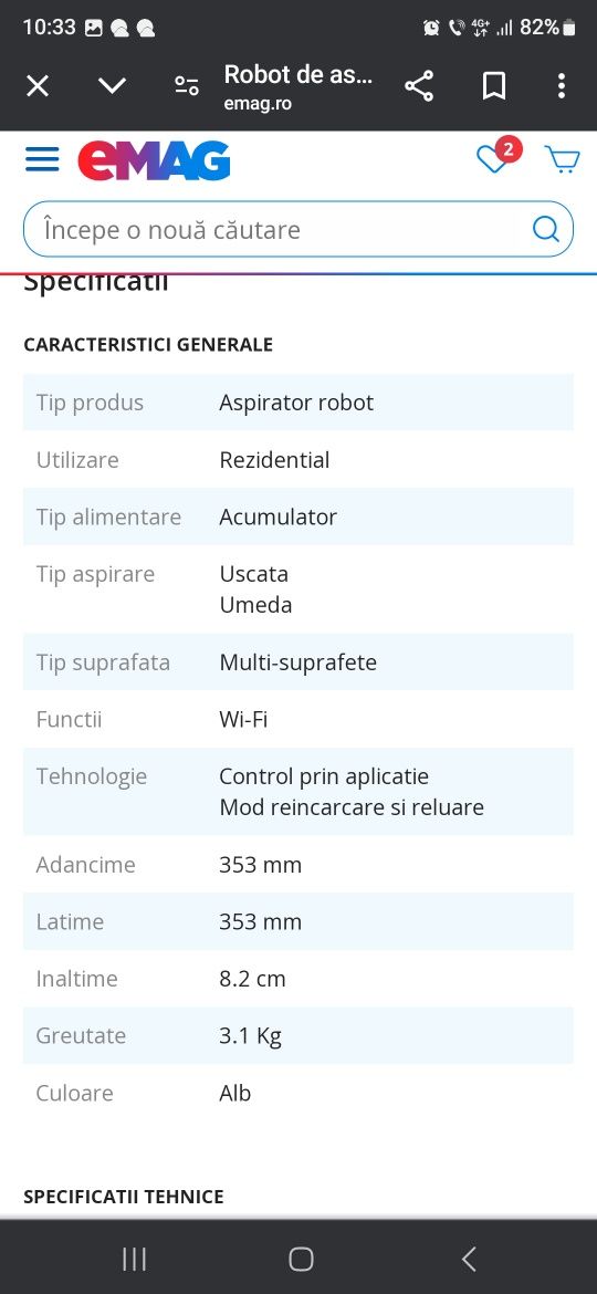 Aspirator xiaomi mi robot spalatre și aspirare