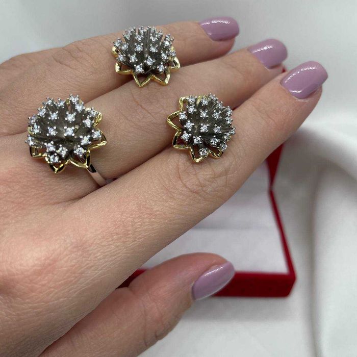 Шикарный Комплект украшений с позолотой красота и отличное качество