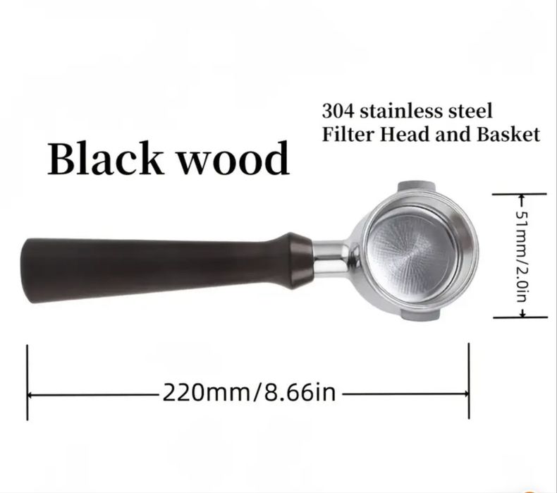 Портафилтър 51 mm /Черно дърво /Delonghi Dedica