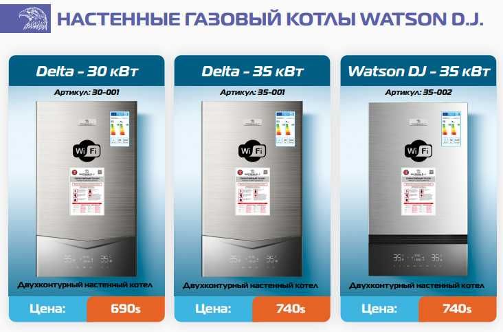 Двухконтурный газовый котёл Watson в ассортименте Гарантия 2 года