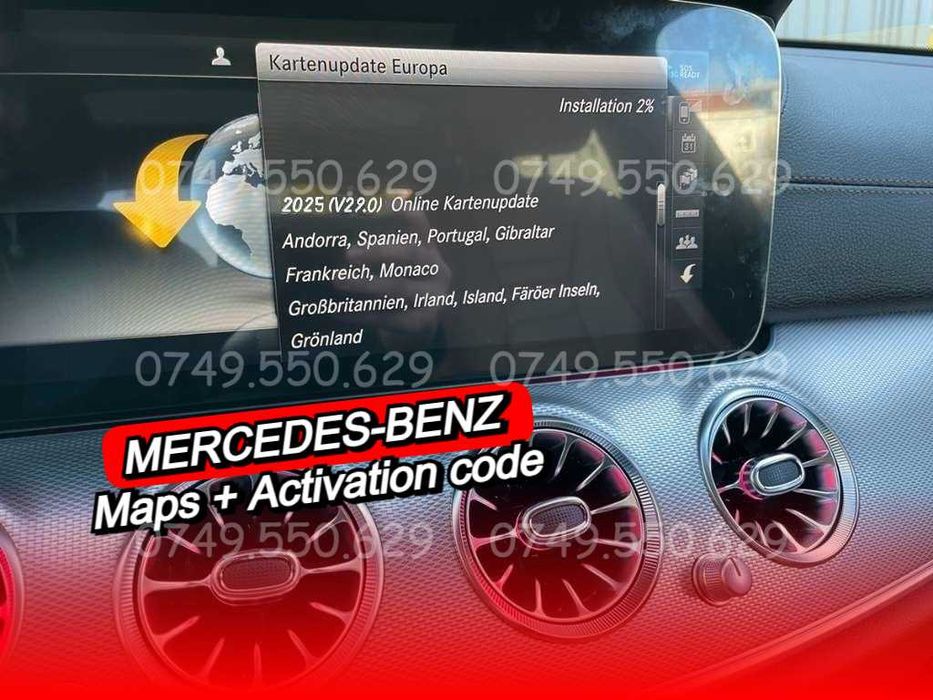 Harti navigație Mercedes-Benz Comand NTG 5.5 W213 W222 W205 X253 2025