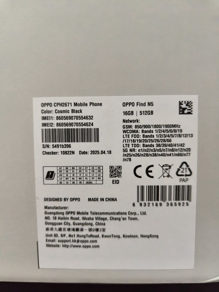 OPPO Find N5 versiune globală, garanție 11 luni