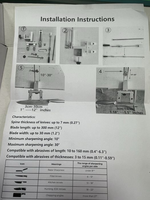 Точило за професионално заточване на ноживе с фиксиран ъгъл .
