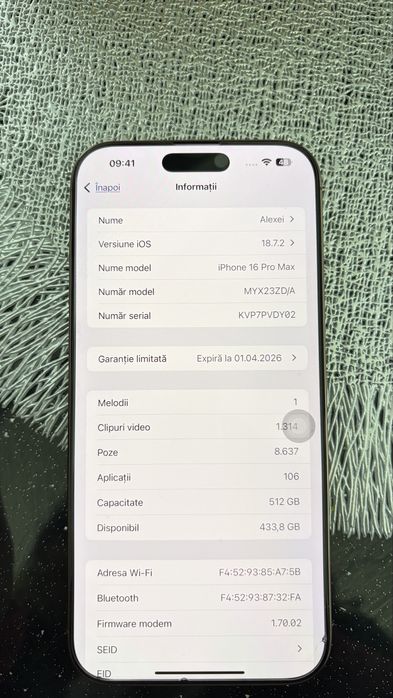 Iphone 16 pro max 512