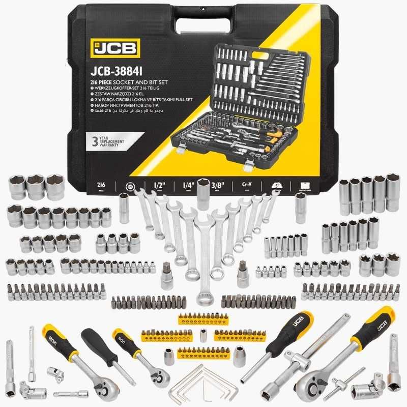 Немско Висококачествено Гедоре к-т 216 части JCB  1/4“ 3/8“ 1/2“