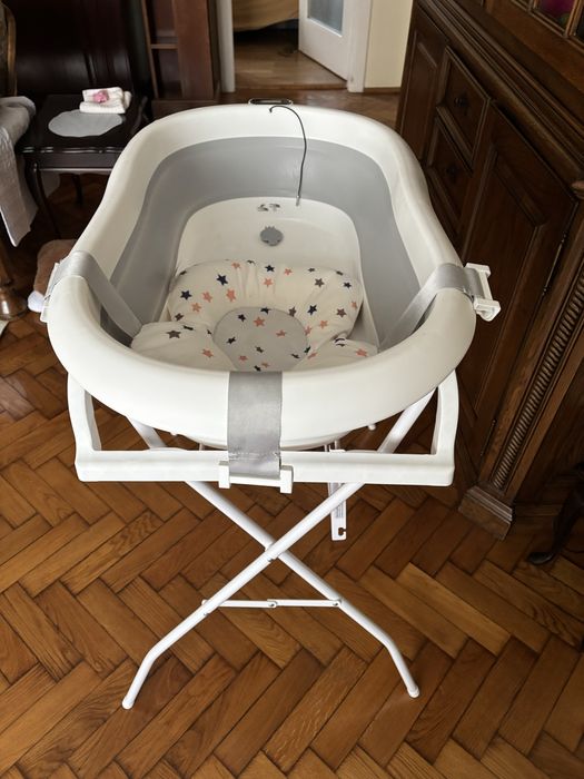 Cadita baie bebe cu perna si suport