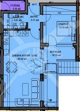 Двустаен апартамент в Остромила 381-14970