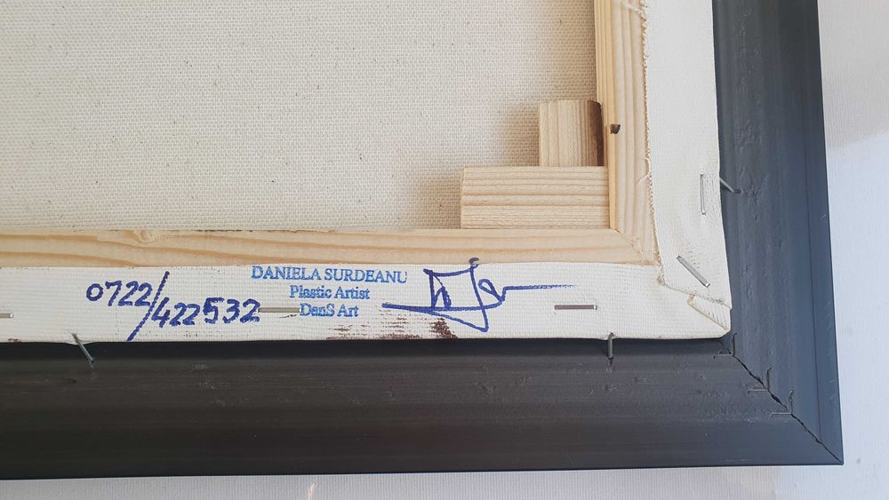 PICTURA ulei, TABLOU modern nou,-Arlechin-, pictor roman consacrat