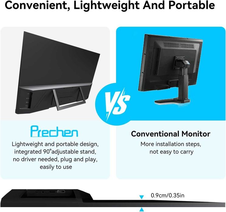 Monitor Portabil Touchscreen de 23.8'' 1080P