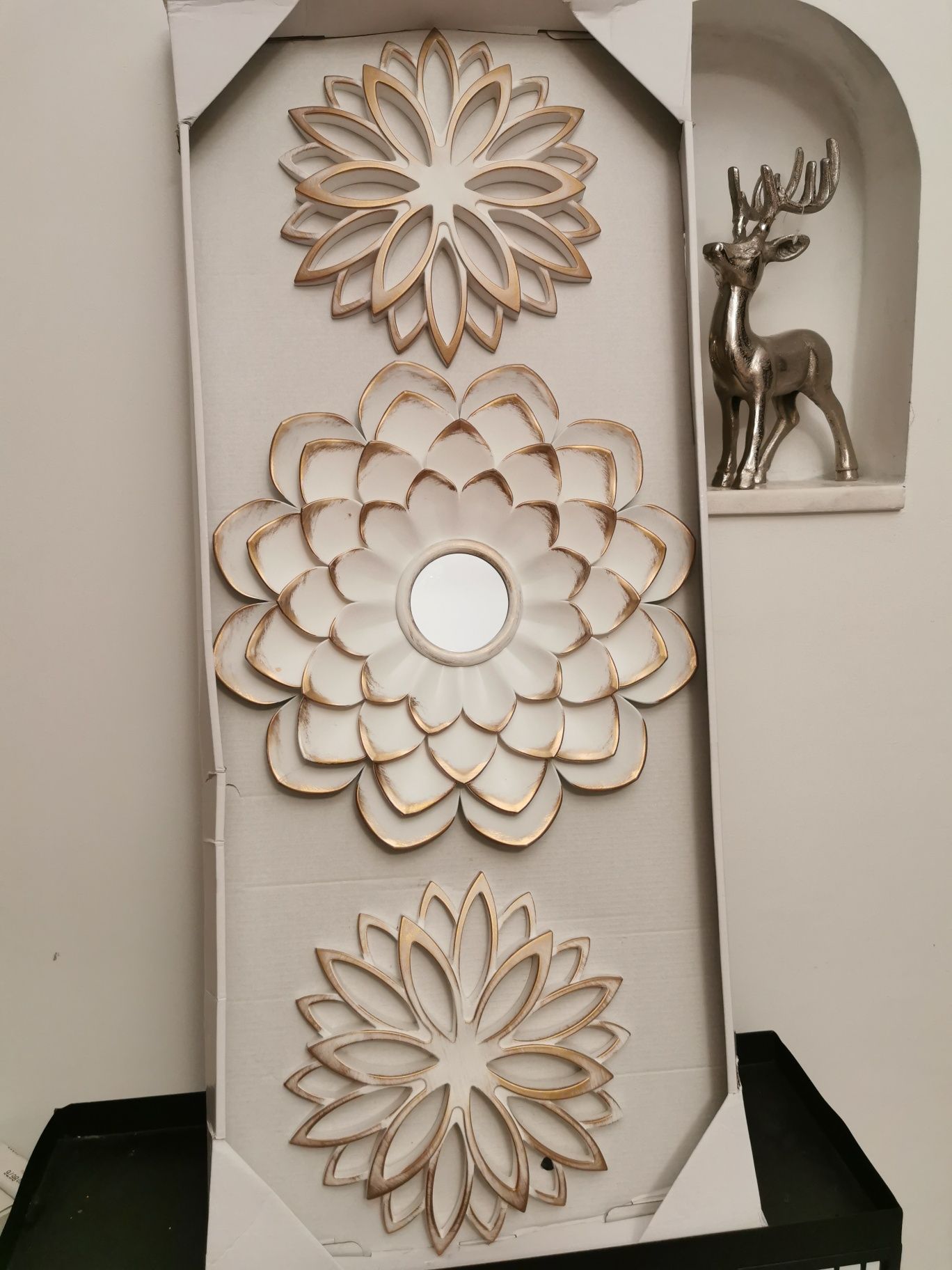 Set decorativ de perete alb auriu
