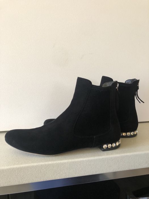 Miu Miu Botine piele intoarsa