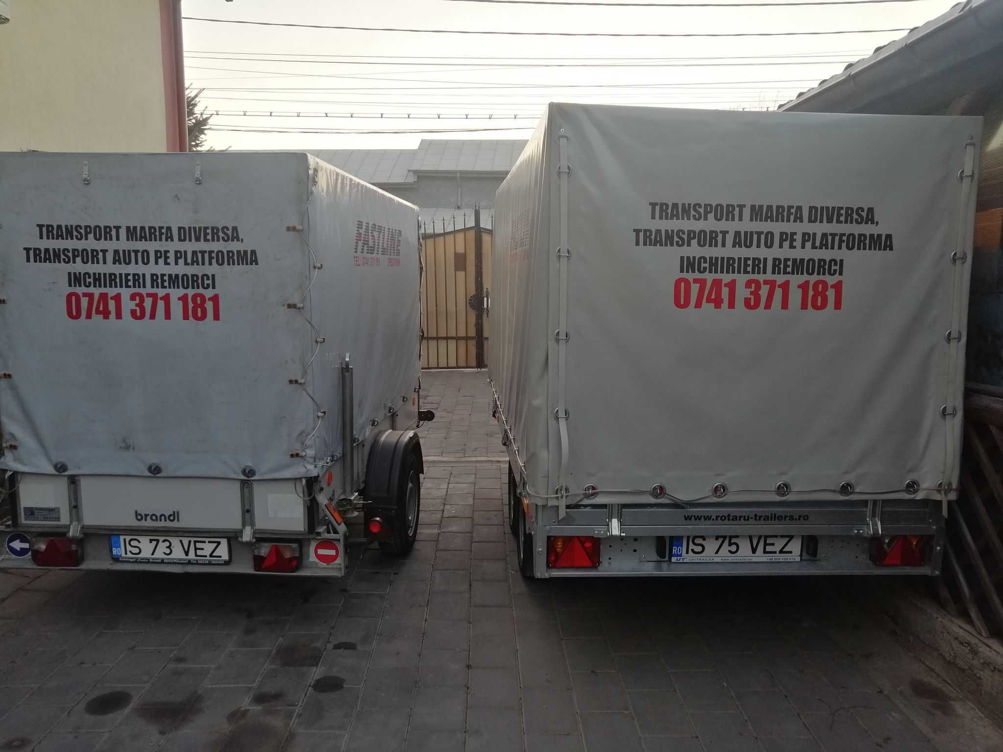 Inchiriez remorca si platforme tractari auto transport pe platforma